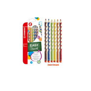 SET 6 COLORI MATITE ERGONOMICHE EASYSTART PER MANCINI STABILO