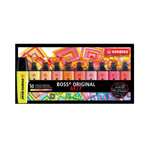 Evidenziatore Stabilo Boss Arty Colori Freddi Assortiti Confezione 10